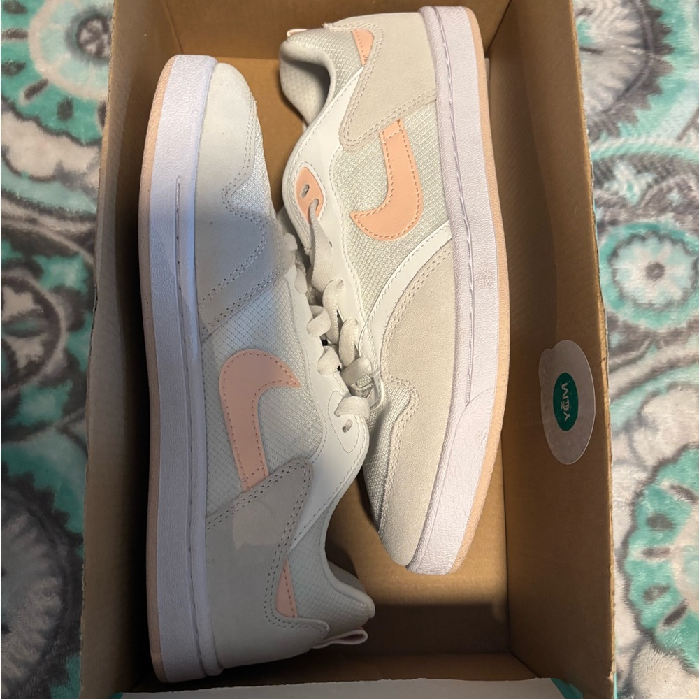 White and Pink Sneakers